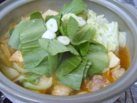 青梗菜と豆腐の四川風鍋